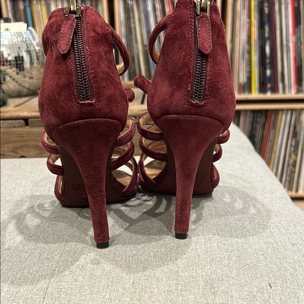 Coach Lavania, Maroon Strappy Stiletto Heels - Picture 4 of 5